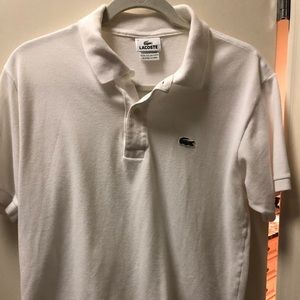 Men’s white Lacoste polo